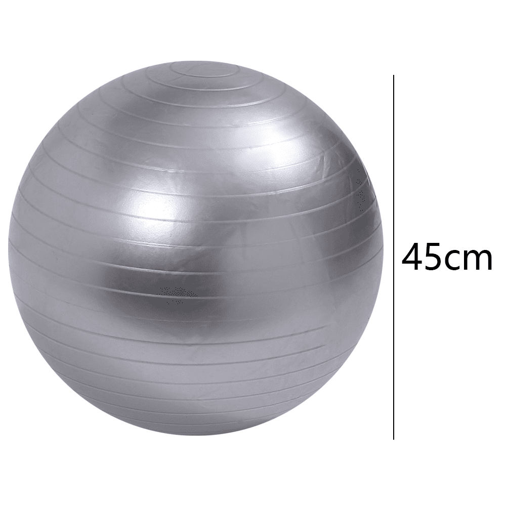 Exercise Ball for Physical Therapy, Swiss Ball Physio Ball for Rehab Exercises, Workout Fitness Ball for Core Strength, Yoga Ball for Balance & Flexibility，silver，glossy-45cm,F45282