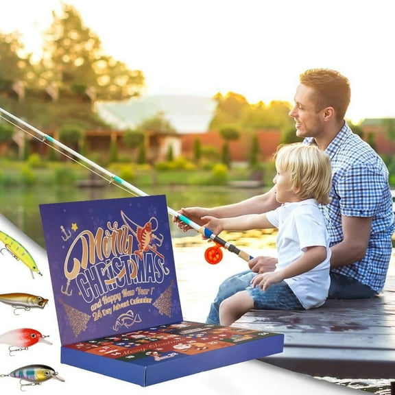 Countdown Sets Fishing Advent Calendar 2024 24 Days Christmas Countdown Tackle Set Ideal for Men and Boys for Father Grandpa Boyfriend