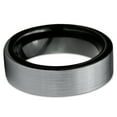 thumbnail image 3 of Charming Jewelers Tungsten Wedding Band Ring 6mm for Men Women Comfort Fit Black Pipe Cut Brushed Lifetime Guarantee Size 9, 3 of 5