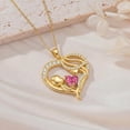 thumbnail image 4 of Taioiat Mom Necklace Heart October Birthstone Gold Mama Pendant Necklace Mother's Day Jewelry Gifts for Mom Grandmother Wife, 4 of 8