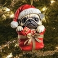 thumbnail image 6 of Christmas Dog Ornament 2D Flat Acrylic - Cute Puppy Pendant for Tree Window, Lightweight Holiday Keepsake and Car Tags Gift, 6 of 6