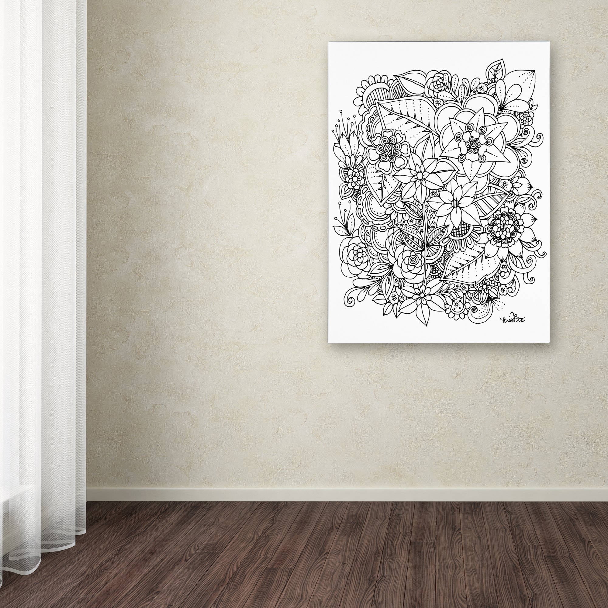 KCDoodleArt 'Flowers 2' 14 x 19 Canvas Art