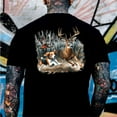 thumbnail image 3 of Deer Hunting Graphic T-Shirt – Buck, Beagle & Forest Scene Tee for Hunters & Outdoorsmen, 3 of 6
