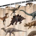 thumbnail image 3 of Beige Realistic Dinosaurs Pattern Shower Curtain 36"x72" ,Bathroom Decorative Shower Curtains Set with 12 Hooks,Modern Waterproof Washable Shower Curtain, 3 of 6