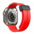 thumbnail image 2 of Apple Watch Size 42 44 45 49 mm Magnetic Buckle Premium Silicone Replacement Watch Band Strap for iWatch Series Ultra /9/8/7/6/SE/5/4/3/2/SE [ Red ], 2 of 2