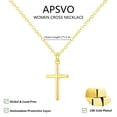 thumbnail image 4 of APSVO 18K Gold Plated Cross Necklaces for Women Cross Pendant Chain Catholic Religious Christian First Communion Birthday Graduation Mothers Day Jewelry Gifts Teen Her Mom Adults Age Ideas, 4 of 6