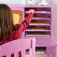 thumbnail image 4 of Guidecraft Kids Media Desk with Hutch and Chair Set - Lavender: Kids Study Table and Chair Set, Girls Wooden Computer Workstation for Bedroom, 4 of 6