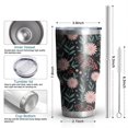 thumbnail image 3 of 30oz Pioneer Flower Floral Print Pattern Tumbler, Double Wall Vacuum Insulated Cup, BPA-Free Leak Proof Lid & Reusable Straws, Hot 12h, Cold 34h, 3 of 6