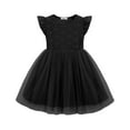thumbnail image 5 of Arshiner Toddler Black Girl Dress Summer Flower Birthday Princess Party Formal Funeral Tutu Tulle Lace Flutter Sleeve Toddler Girls Dresses 4t, 5 of 5