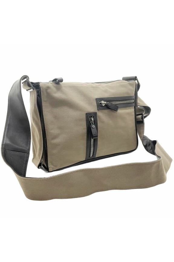 Pre-Owned Dunhill Shoulder Bag Heist Cotton Canvas Leather Khaki Dark Brown dunhill... (Good)