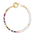 thumbnail image 3 of de Perlas para Mujer, Joyería Ajustable para Niñas Y Adolescentes, Abalorio para Fiesta, Navidad, Playa, Boda, Verano , Dorado Yinane Pulsera Perlas, 3 of 6