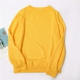 thumbnail image 3 of Crewneck Sweatshirts Women Casual Long Sleeve Tops Fall Cute Pullover Sweatshirts No Hood Solid Color Sweat Shirts Yellow M, 3 of 4