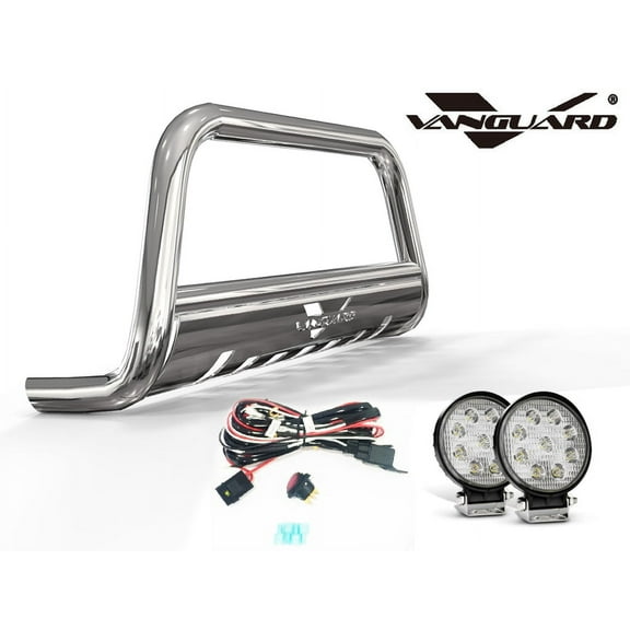 Vanguard VGUBG-0883-1339ESS-RLED Stainless Steel Bull Bar 4.5in Round LED Kit | Compatible with 19-22 Chevrolet Blazer / 18-22 Chevrolet Equinox / 18-22 GMC Terrain