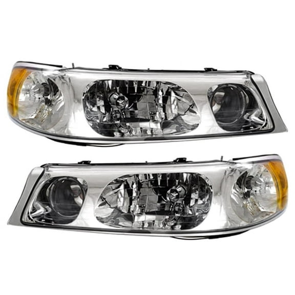 New Pair Of Halogen Headlights Compatible With Lincoln Town Car Signature Sedan 1998 1999 2000 2001 2002 By Part Number 1W1Z-13008-Ba 1W1Z-13008-Ca