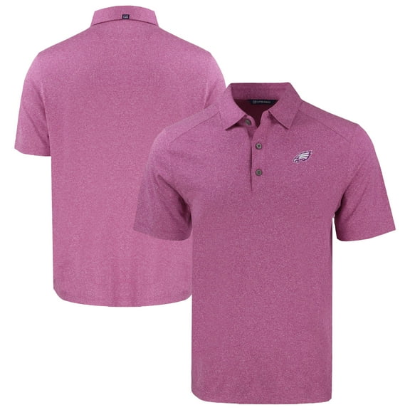 Men's Cutter & Buck Heather Pink Philadelphia Eagles Forge Eco Stretch Recycled Polo