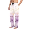 thumbnail image 2 of joogoo Men's Pajama Pants Purple Golden Marble Cotton Long Sleepwear Lounge Pants L, 2 of 7