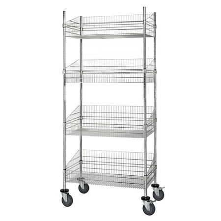 

24 Deep x 60 Wide x 69 High 4 Tier Mobile Deep Basket Unit