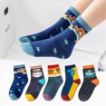 thumbnail image 2 of Zuwimk 5 Pairs Non Slip Kids Toddler Baby Socks with Grips Boys Girls Cotton Ankle Socks Multi Colors(Black,3-5 Years), 2 of 4