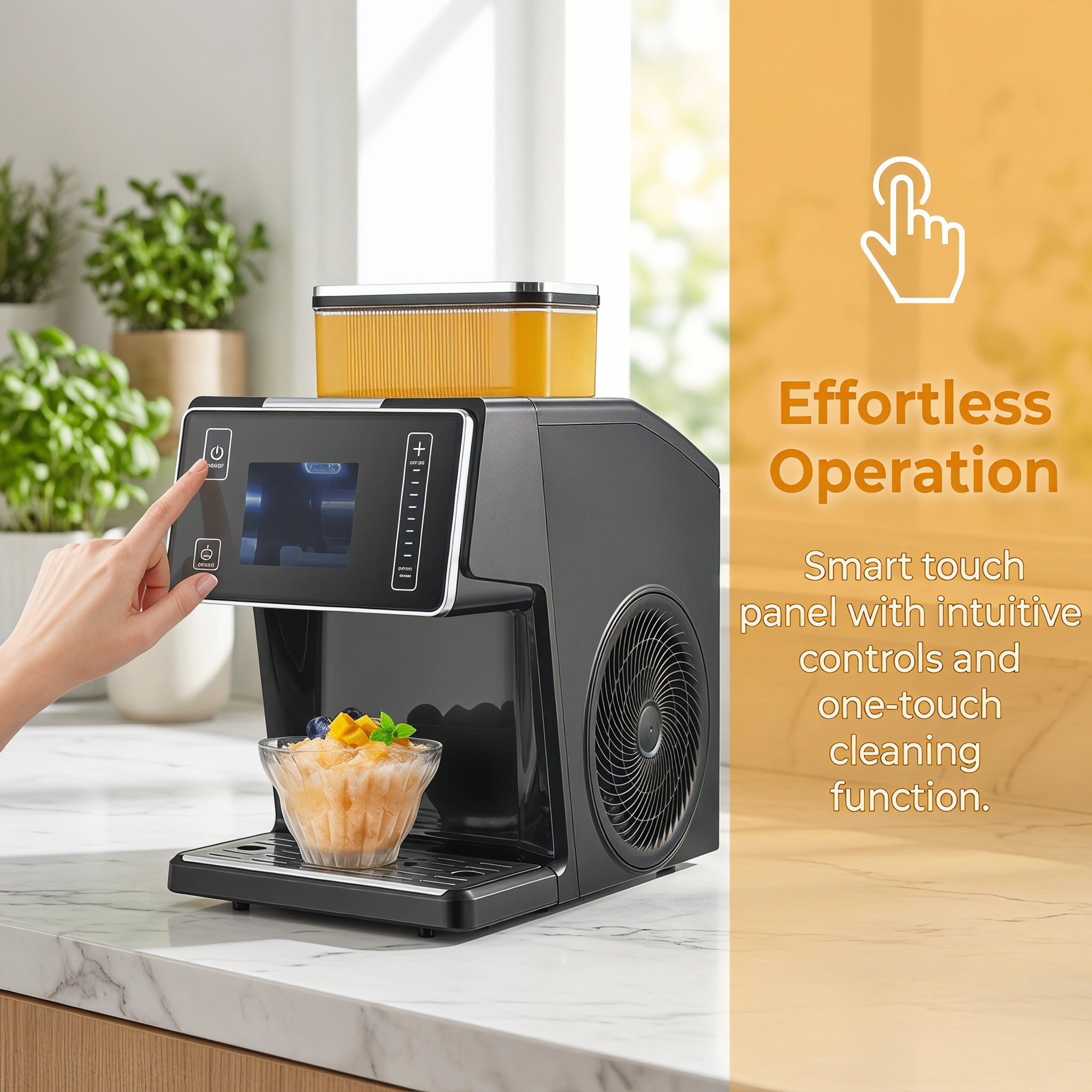 Electric Snow Cone Maker 44LBS 24H Snowflake Ice Machine Ice Shaver Machine Ice Crusher with Stainless Steel Blade 0.2 Gal Tank 60S Pre Cooling for Home Parties Small Gatherings