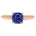 thumbnail image 7 of Solitaire Engagement Ring for Women - 2ct Simulated Tanzanite in 14K Rose Gold Promise Ring, 7 of 7
