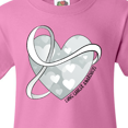 thumbnail image 4 of Inktastic Lung Cancer Awareness White Ribbon Around Heart Youth T-Shirt, 4 of 5