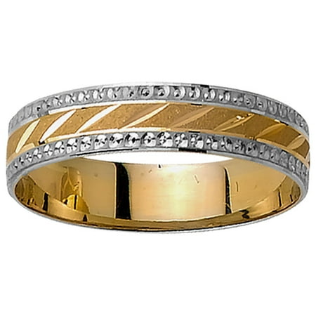 - 18K Two Tone Gold Modern Women's Wedding Band (5mm)