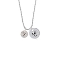 thumbnail image 2 of Delight Jewelry Silvertone Disc 1/2'' Number - 7 - Silvertone Script Initial Disc - E - Charm Necklace, 20"+3", 2 of 4