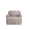 thumbnail image 2 of SureFit Cotton Duck Canvas T Cushion Chair Slipcovers, Chair Cover Cotton Solid One Piece Design, Armchair Cover, Gray, 2 of 2