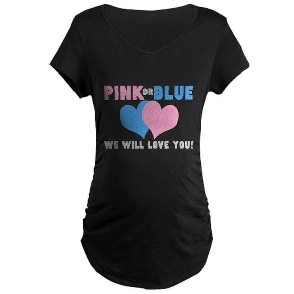CafePress - PINK OR BLUE Maternity T Shirt - Maternity Dark T-Shirt