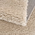 thumbnail image 5 of Cream Super Soft Polyester Shag Area Rug 6x9 Feet Machine Woven Latex Backing Non Slip Easy To Clean Home Decor, 5 of 10