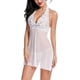 thumbnail image 4 of Conjunto de Ropa de Dormir de Encaje para Mujer Vestido Halter Lencería Malla Chemise Babydoll-Blanco-XLarge Sailing Electrónica, 4 of 5