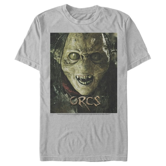 Men's The Lord of the Rings Two Towers Orcs Graphic Tee Silver 2X Large