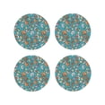 thumbnail image 1 of Vsdgher Cute Conch Print Leather Coasters for Drinks, Durable Drink Coasters 4 Set for Tabletop Protection, Luxurious Home Décor and Housewarming Gift-Round Shape, 1 of 6