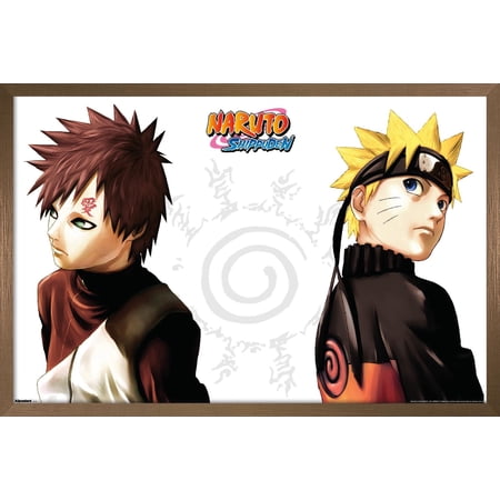 Naruto Shippuden - Gaara and Naruto Wall Poster 22.375 x 34 Framed