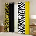 thumbnail image 2 of Erosebridal Yellow Cheetah Print Curtains and Drapes (52x63), Rustic Animals 30%-50% Blackout Curtains for Bedroom, Zebra Room Decor, 2 of 5
