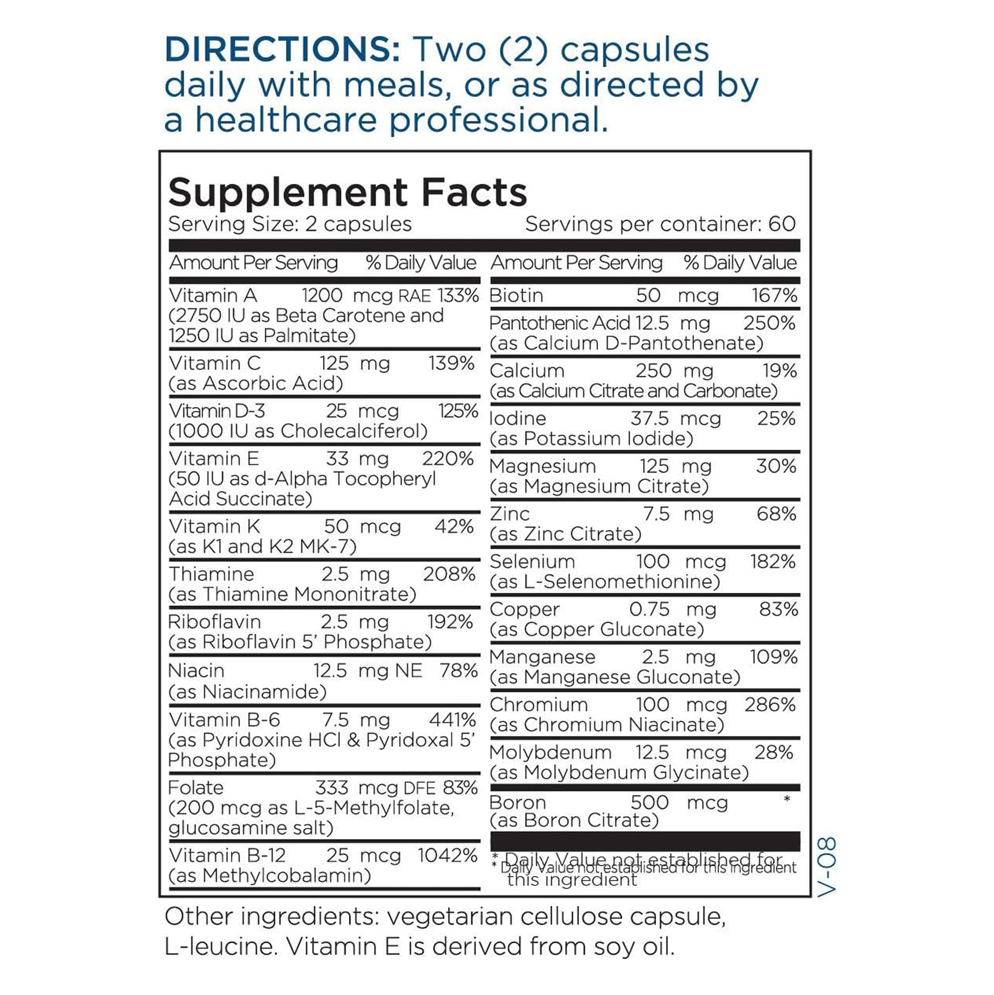 Metabolic Maintenance Basic Maintenance - Multivitamin & Mineral Supplement with L-Methylfolate - Activated B Vitamins & Vitamin D3 - Daily Wellness Support - 60 Servings - 120 Capsules