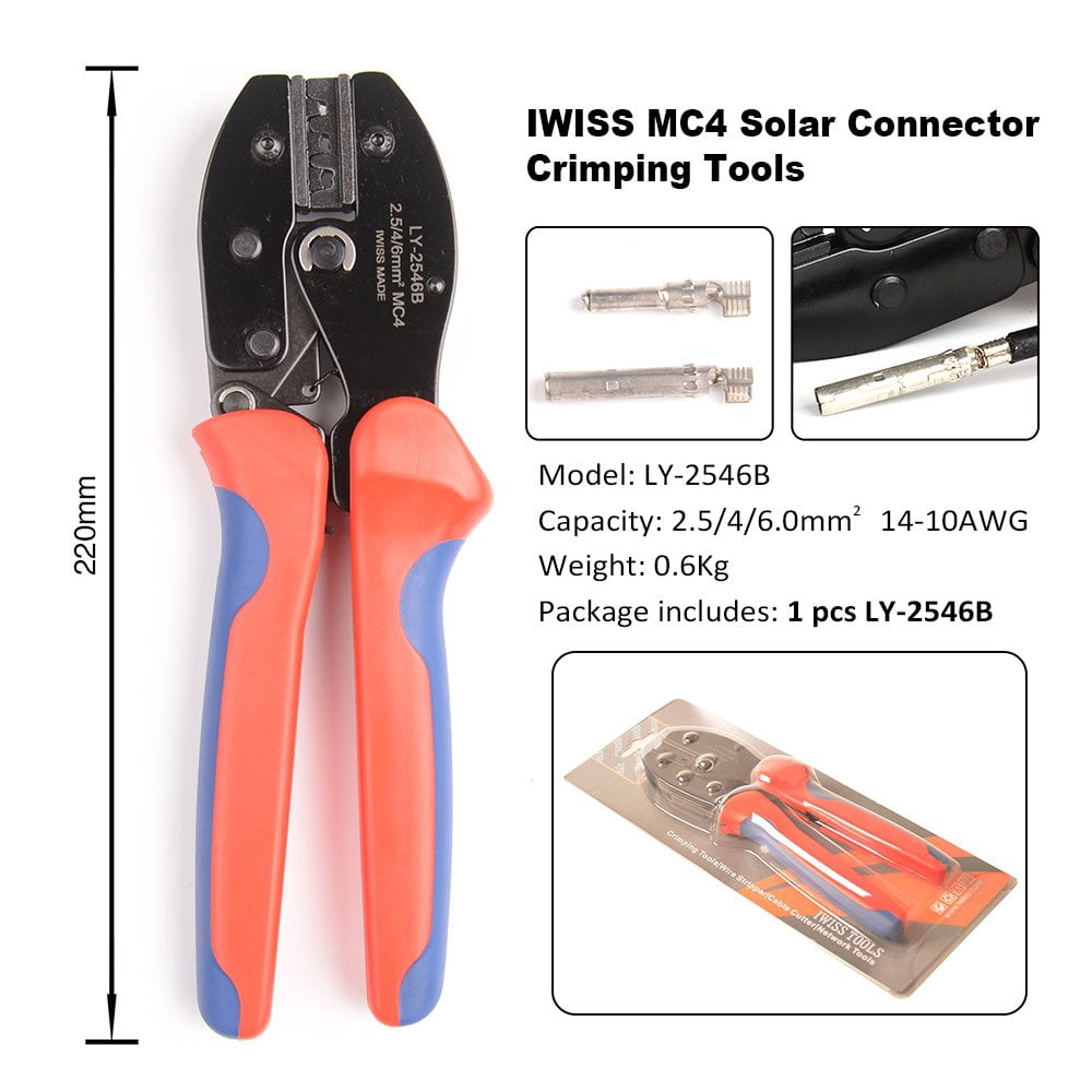 ABPETE iCrimp Solar PV Cable Crimping Tool for IWS4 Solar Connectors, AWG14-10,2.5/4/6mm2, Solar Crimper