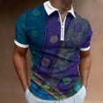 thumbnail image 4 of Camisetas de Manga Larga para Hombres Casual Impreso Girar Abajo Cuello Cremallera Camiseta, Ligera Blusa de Algodón de Imitación para el Hogar, Diario Y Cuatro Estaciones de Uso, 4 of 5