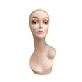 thumbnail image 1 of Maniquí de cabeza de peluca para mujer, maniquí femenino de hombro izquierdo, soporte de exhibición de peluca portátil de 48cm de altura para pelucas, Estilo A, 1 of 8