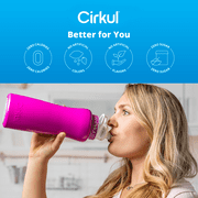 Cirkul 32oz Pink Stainless Steel Starter Kit with Pink & White Cirkul Lid 2.0 and 2 Flavor Cartridges (Strawberry & Passion Fruit Dragon Fruit)