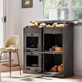 thumbnail image 6 of ONG Storage Wood Bin, Wooden Bread Storage Bins, Decorative Potato and Onion Storage Bin, Potato Bin with Grocery Section, Wooden Vegetable Storage Box with Lid,Black, 6 of 9