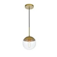 thumbnail image 3 of Living District Eclipse 1-Light Metal & Glass Pendant in Brass and Clear, 3 of 3