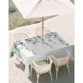 thumbnail image 3 of 52x70 Inch Outdoor Tablecloth with Umbrella Hole Zipper Rectangle Eucalyptus Leaves Rectangular Tablecloths Outside Waterproof Pastoral Rustic Botanical Watercolor Patio Table Cover for Picnic Party, 3 of 8