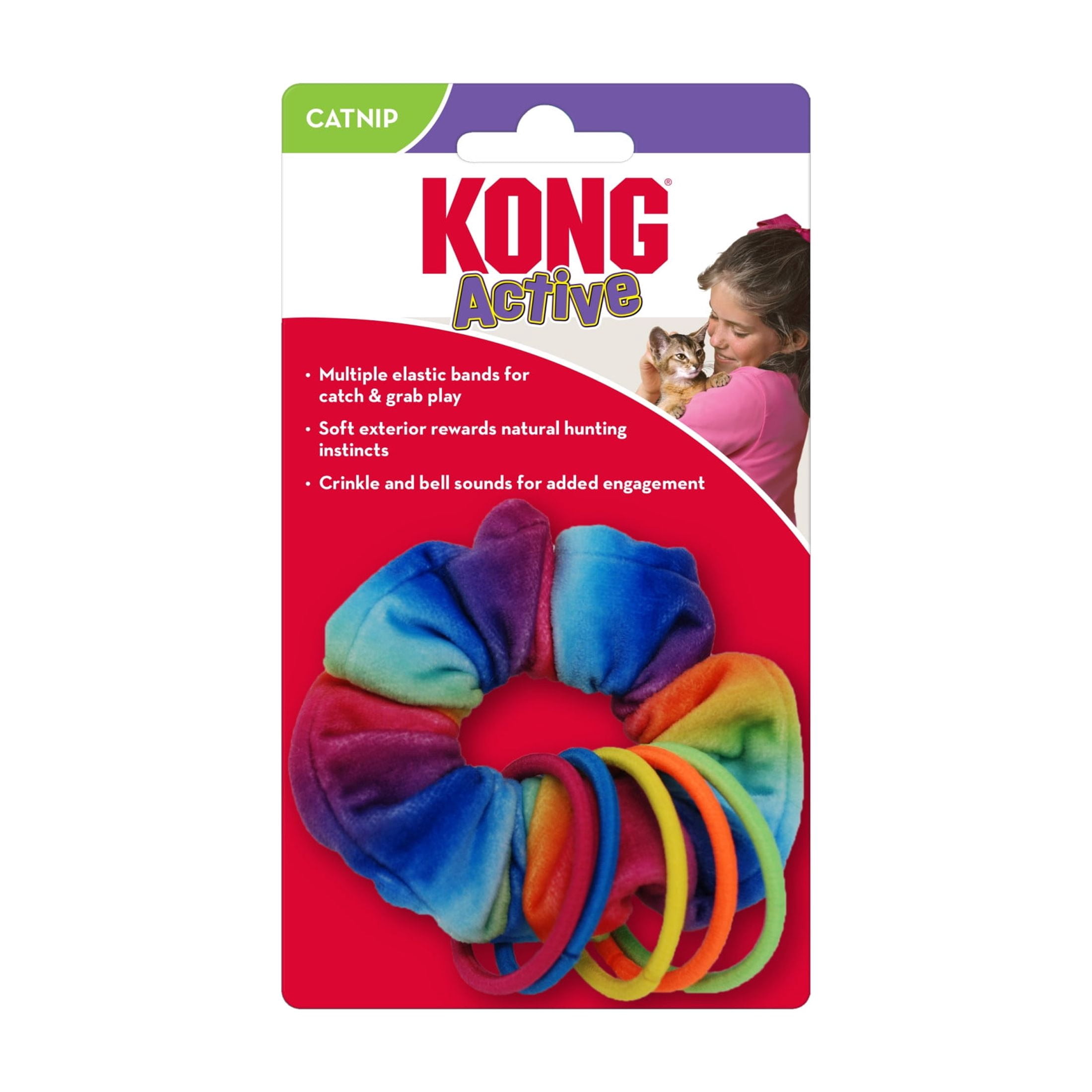 KONG® Active Scrunchie Cat Toy for Catch and Grab Play, with Premium North American Catnip
