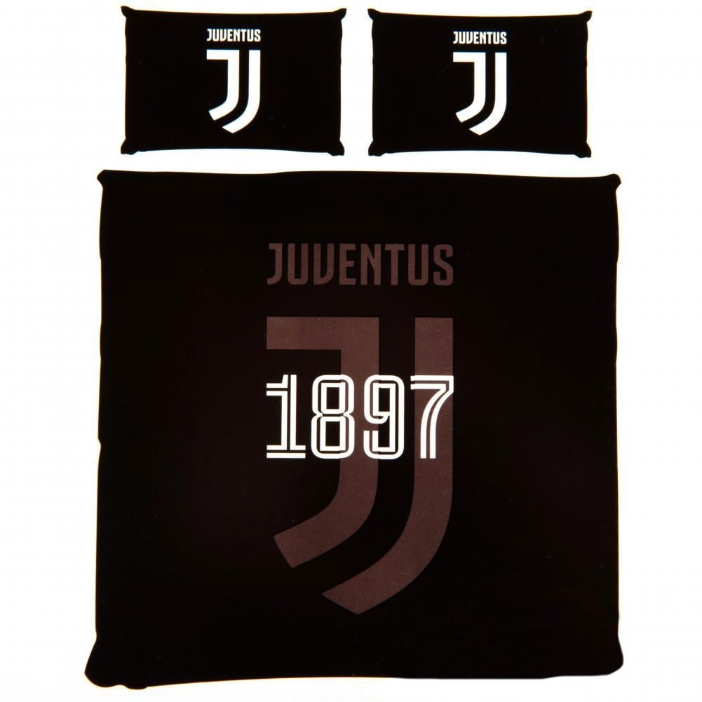 Official Juventus Football Club Black And White Mono Single Duvet Bedding Set 