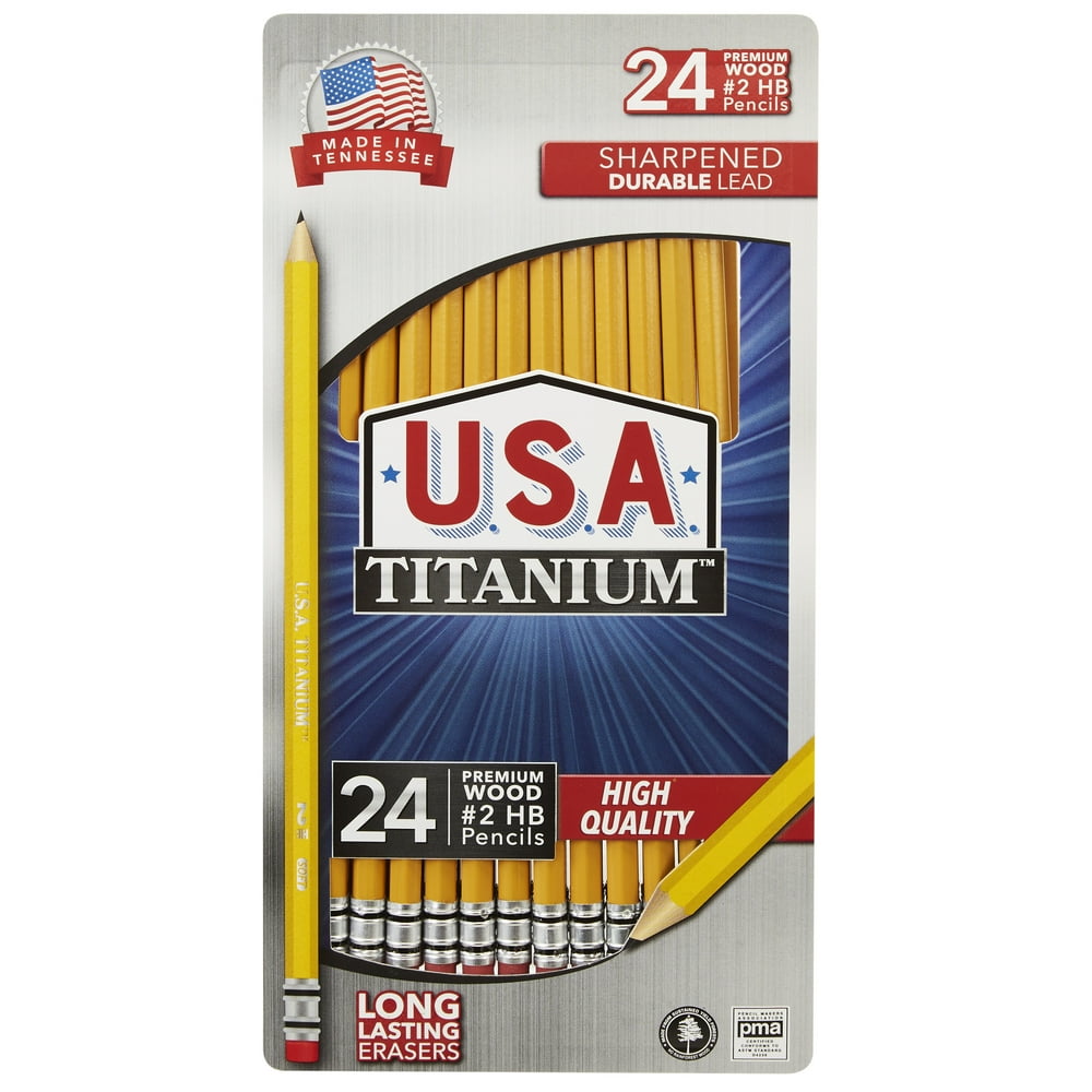 2 USA Titanium 24 Count Woodcase Pencils