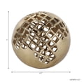 thumbnail image 4 of Contemporary Metal Mesh Orb for Home Decor - Ornaments for Bathroom, Living Room, and Office Room Decor - Decorative Sculptural Object for Shelf Display and Coffee Table Accent - 7", Gold, 4 of 12
