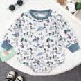 thumbnail image 2 of CAUYDY Baby Boy Gift Newborn Sleepers Preemie Clothing Fall Winter Long Sleeve Romper Infant Boys Pajamas Toddler One-Pieces 0 3 6 9 Months 1T 2T White for Sizes 12-18 Months, 2 of 6