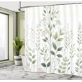 thumbnail image 2 of Ambesonne Green Shower Curtain, Urban Jungle Leaves Dreamy, 69"Wx70"L, Multicolor White, 2 of 4