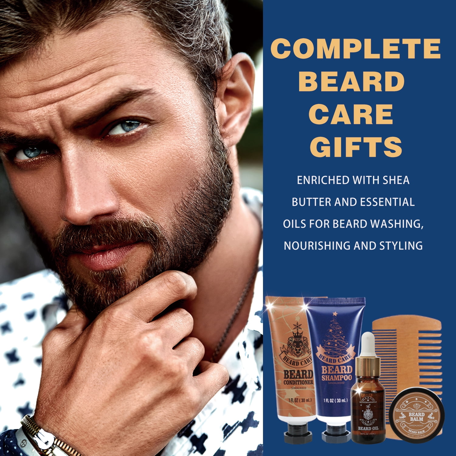 Advent Calendar 2025 Christmas Day Gift Sets for Men, 24 Pcs Surprise Xmas Beard Care Holiday Gift Idea